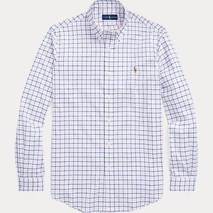 Ralph Lauren Polo Classic Fit Checked Stretch Oxford SZ L